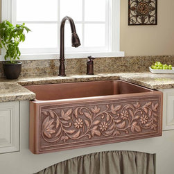 30" VINE DESIGN COPPER FARMHOUSE SINK - Products
