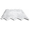 Carrara Marble Herringbone Mosaic Venato Carrera Tile Polished 1x2, 1 sheet