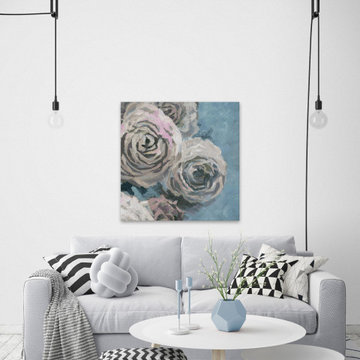 "Dusty Pink Blossoms" Painting Print on Wrapped Canvas