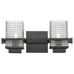 Innovations Lighting - Innovations 310-2W-BK-CL 2-Light Bath Vanity Light, Black - Innovations 310-2W-BK-CL 2-Light Bath Vanity Light Black. Style: Retro, Art Deco. Metal Finish: Black. Metal Finish (Canopy/Backplate): Black. Material: Cast Brass, Steel, Glass. Dimension(in): 6(H) x 15(W) x 6. 25(Ext). Bulb: (2)60W G9,Dimmable(Not Included). Maximum Wattage Per Socket: 60. Voltage: 120. Color Temperature (Kelvin): 2200. CRI: 99. Lumens: 450. Glass Shade Description: Clear Wellfleet Glass. Glass or Metal Shade Color: Clear. Shade Material: Glass. Glass Type: Transparent. Shade Shape: Rectangular. Shade Dimension(in): 4(W) x 5. 5(H) x 4(Depth). Backplate Dimension(in): 4. 5(H) x 4. 5(W) x 0. 75(Depth). ADA Compliant: No. California Proposition 65 Warning Required: Yes. UL and ETL Certification: Damp Location.