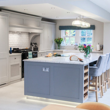 Shaker style kitchen with large island