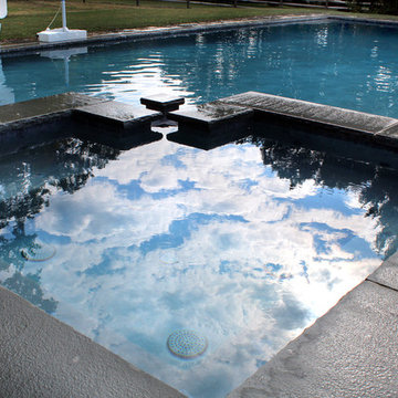 Lower Saucon Township custom rectangular pool with raised spa