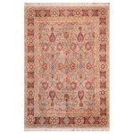 Bareens Designer Rugs - Pak Persian Patria Taupe/Red Wool Rug 7'9'' x 10'7'' - Designed with mesmerizing intricacy and gorgeous color palette, this hand-knotted masterpiece demonstrates the beauty and electrifying thrill of Pak Persian art. These meticulously hand-knotted Pak-Persian rug is made with pure wool and features breathtaking traditional, transitional, and tribal designs in bold luxurious color pallets. Known for their intricate designs these rugs are a reproduction of Persian rugs, made in Pakistan with unique Mughal designs. Made by master weavers using the same Persian texture, design and dying technique, we wanted to produce the most significant manifestation of Persian art, life, and culture. This rug is most famous for its exceptional quality, incredible designs, patterns, and vibrant rich color. Pak-Persian rugs made with Persian weave with high knot counts, which enables the high intricacy and detail found in the patterns are also referred to as "State of art", each color adds a rich beautiful detail in the artwork of this rug. The design, color, and beautiful chromatic composition with a vibrant sheen with intricate designs, exude beauty, elegance, and quality make this rug a masterpiece of its own.