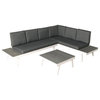 Taylor Outdoor Aluminum Sofa Sectional With Faux Wood Accents