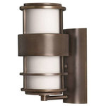 Hinkley - Hinkley 1900MT Saturn - 12" One Light Small Outdoor Wall Mount - Saturn is a stunning, modern design with robust construction and intersecting lines that create a striking contrast against the etched opal glass.