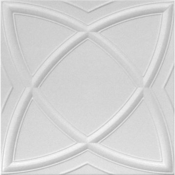 20"x20" Styrofoam Glue Up Ceiling Tiles, R13W Plain White