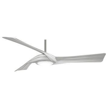Minka Aire Curl 60" Brushed Nickel Smart LED Ceiling Fan with Remote Control