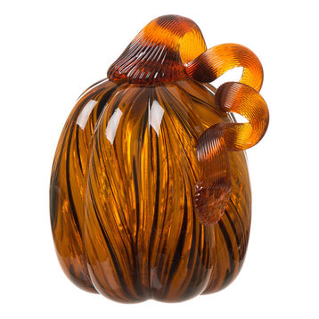 Tall Swirled Glass Pumpkin, Small