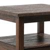 Warm Shaker Solid Wood 20" Rustic End Side Table, Distressed Charcoal Brown