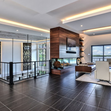 Modern Lake House - Living Room & Balcony / Catwalk