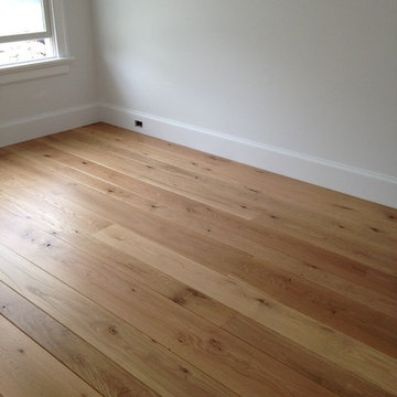Amagansett: Wide plank White Oak installed, finished natural with Bona Traffic