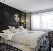 Double rideaux sur mesure Tête oeilllet chambre d'hotel, Tapissier à Paris  6, 8, 16, 17 et Neuilly