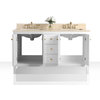 Maili Vanity Set, White With Galala Beige Natural Marble and Gold Hardware, 60"