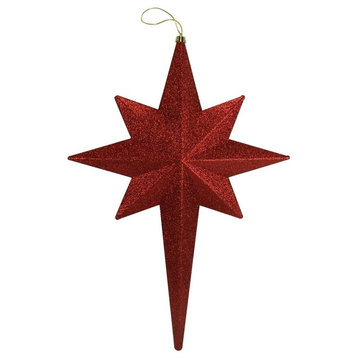 20" Burgundy Glittered Bethlehem Star Shatterproof Christmas Ornament