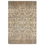 Karastan - Karastan Le Jardin Hazelnut Area Rug, Hazelnut, 8'x11' - Designed in collaboration with the antique inspired artisans of Patina Vie, the stunning Le Jardin design imparts effortless elegance in any environment. Like others in Karastan Rugs' Touchstone Collection, the Le Jardin is a beautiful blend of prestigious, Persian pattern with modern texture. Featuring a chevron border that fades into a more traditional motif, the Le Jardin showcases silver spiked neutral hues. A debut of the Touchstone Collection, this designer area rug is luxuriously finished with the worry free comfort of Karastan Rugs' exclusive SmartStrand yarn. The strength of SmartStrand, which features a built-in lifetime stain resistance, meets the sensuous softness of silk in this premium quality rug. Available in Willow Grey, Hazelnut, Natural and Jadeite.