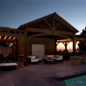 Mountain Resort Style Living: Pool House Pavilion & 3 Pergolas