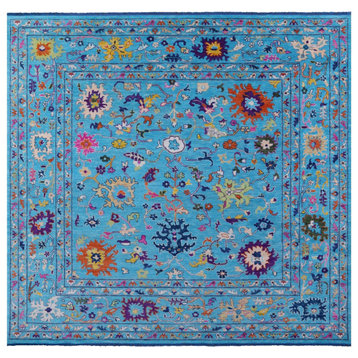 12' Square Turkish Oushak Hand Knotted Wool Rug - Q14951