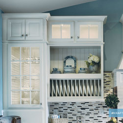 KraftMaid: Traditional Mullion with Bistro Glass - Kitchen Cabinetry