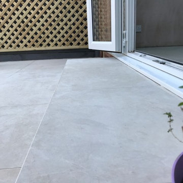 Porcelain paving and step