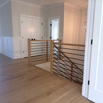 Project #140 | White Oak Staircase with Horizontal Bar Rail