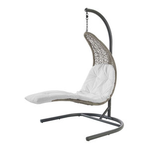 Modern Outdoor Swing Lounge Chair Rattan Wicker Hammocks Modern Outdoor Swing Lounge Chair Rattan Wicker White Light Gray