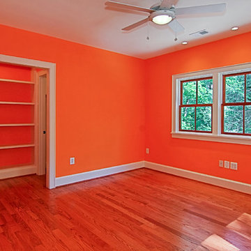 Bright orange bedroom walls