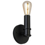 Eglo - Drucker 1 Light Wall Sconce, Black - The Drucker collection from Eglo combines a simplistic rod frames for a modern decor aesthetic. This one light wall sconce can suit a variety of your lighting needs around the home for its sleek, smaller size. Black finished, as a 5.12 inch design this fixture is a beautiful way of including a contemporary mark on your space.