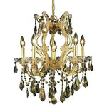 Elegant Lighting - 2801 Maria Theresa Collection Hanging Fixture, Golden Teak, Royal Cut - Bring the beauty and passion of the Palace of Versailles into your home with this ageless classic. The Maria Theresa has been the gold standard for elegance and grace in the chandelier world for hundreds of years. The Maria Theresa has delicate glass arms draped with plentiful amounts of classic clear crystal or the wildly popular golden teak crystal and is guaranteed to make your home feel like a palace.