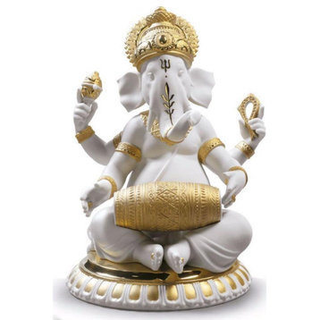 Lladro Mridangam Ganesha Re-Deco Figurine 01009278