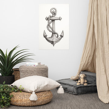 Room Poster Decor: Bound to the Sea Pencil Sketch Drawing - Digital Artwork