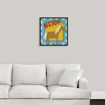 "Neigh" Floating Frame Canvas Art, 22"x22"x1.75"