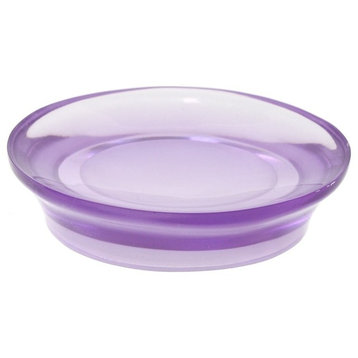 Round Soap Dish Made From Thermoplastic Resins, Purple