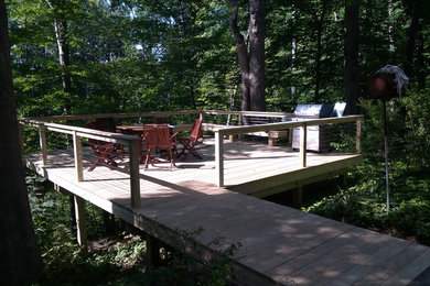 Photo of a contemporary deck in Cleveland.
