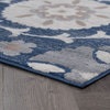 Wendy Transitional Floral Navy Runner Rug, 2'x10'