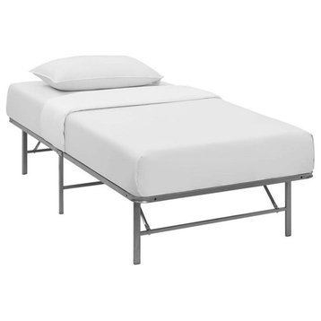 Modway Horizon Stainless Steel Twin Metal Bed Frame in Silver