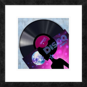 "Vinyl Club, Disco" Framed Digital Print by Steven Hill, 20"x20"