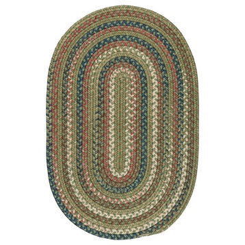 Colonial Mills Cedar Cove CV69 Olive Traditional Area Rug, Oval 8'x11'