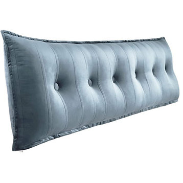 WOWMAX Button Tufted Bed Rest Body Positioning Pillow Headboard Cushion Grey, 76