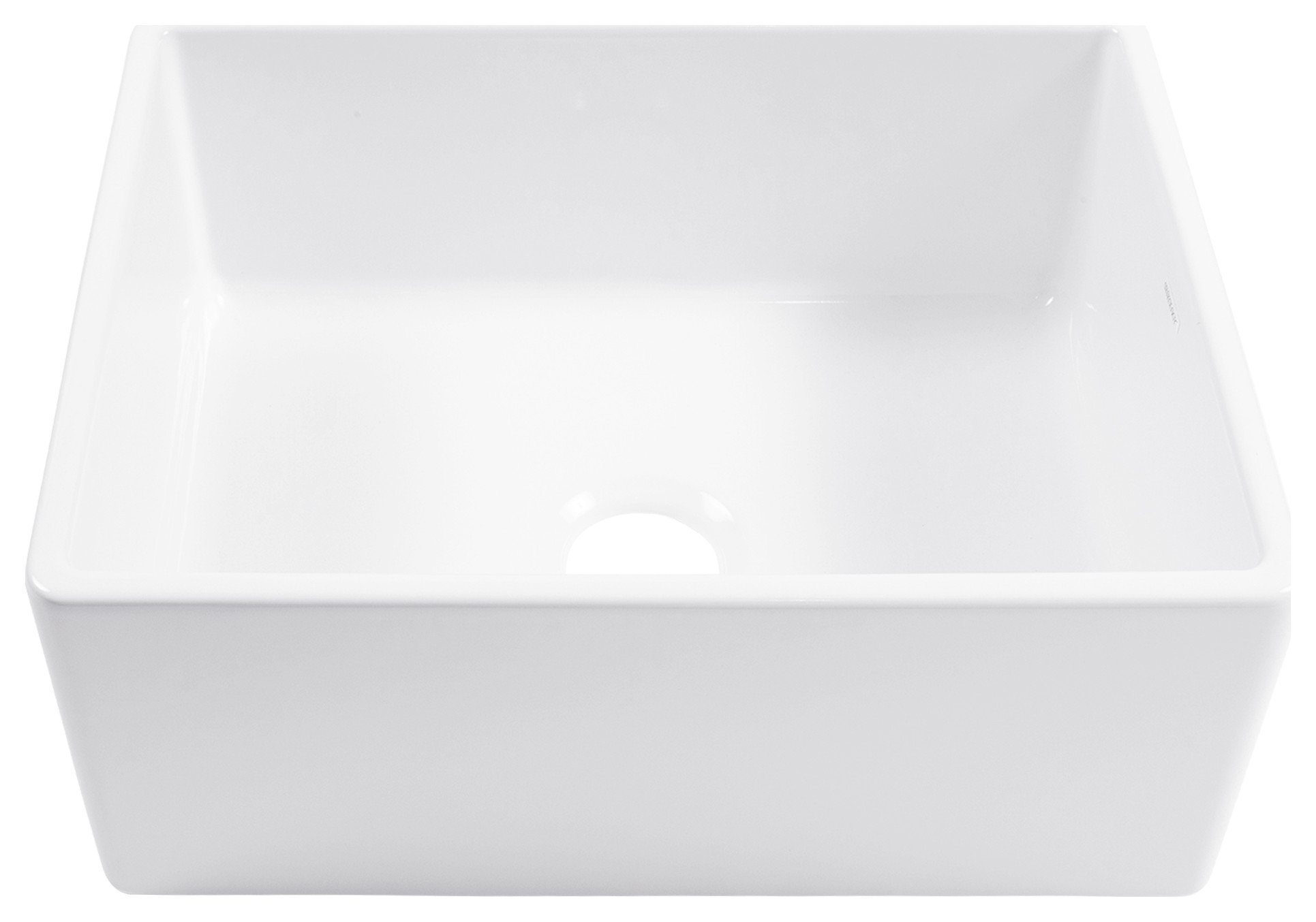 Austen White Fireclay 24" Single Bowl Farmhouse Undermount Kitchen Sink, Kit