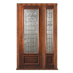 Pre-hung Sidelite Door 96 Wood Mahogany Palacio 3/4 Lite Glass - Front Doors