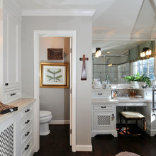 bathroom makeup area