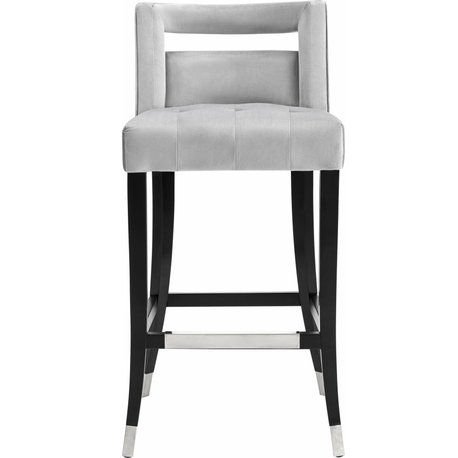 Hart Velvet Stool, Grey, Counter Stool