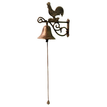 Cast Iron Rustic Farmhouse Rooster Wall Bell