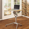 Ridge Pneumatic Mobile Desk - Stand Up Cart 28" Wide, Silver / Maple