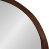 Hutton Round Decorative Wood Framed Wall Mirror, Walnut Brown, 22 Diameter