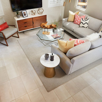 Reside Beige Matte Porcelain Tiles 12x24 Living Room