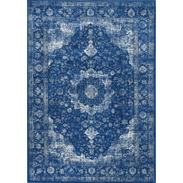 Nuloom Traditional Medallion Verona Rug, Dark Blue 9'x12'