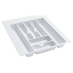 Rev-A-Shelf - Polymer Trim to Fit Glossy Drawer Insert Cutlery Organizer, White, 17.5"W - Rev-A-Shelf's drawer inserts are the best if you are looking for a custom look.  Why settle for a cutlery insert that just drops in your drawer and moves every time you open and close your drawer.  Create a custom fit by trimming to your exact size. Available in multiple sizes, colors and finishes.
