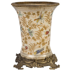 Decoration Vase With Cover Gold And Pink Size 23 L X 16 W X 33 H Victorian Vases By Fine Arts Outlet