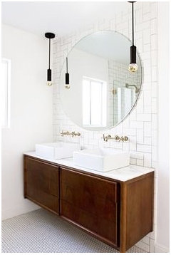 Vanity Light Above Round Mirror, Bathroom Vanity Light With Round Mirror